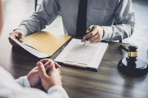 attorney explains options to client