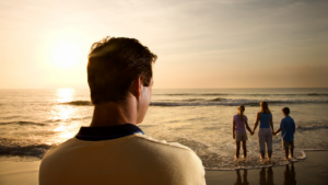 father watching family slip away